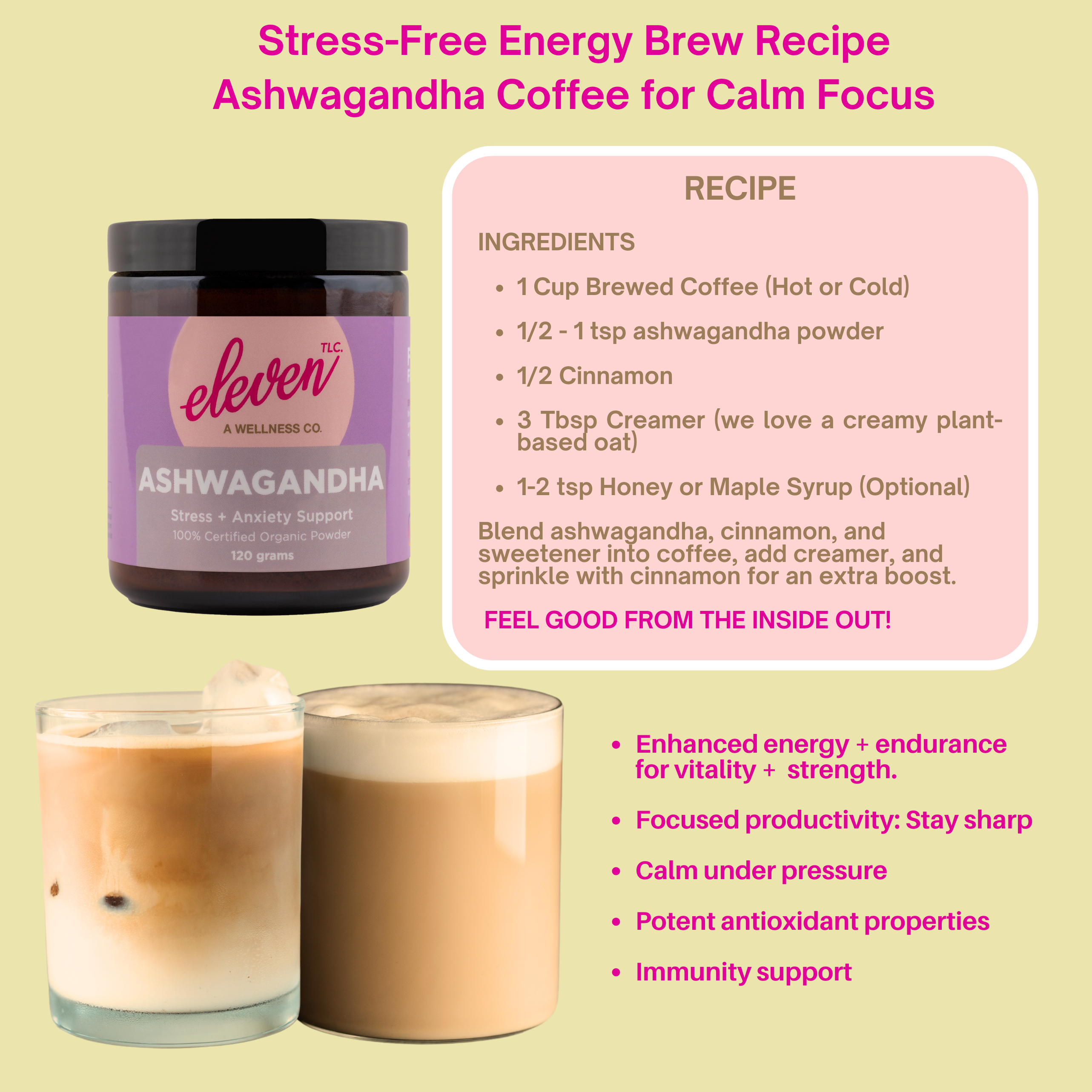 Ashwagandha Powder Organic – Full Spectrum 2000mg Per Serving | Stress, Energy, Focus