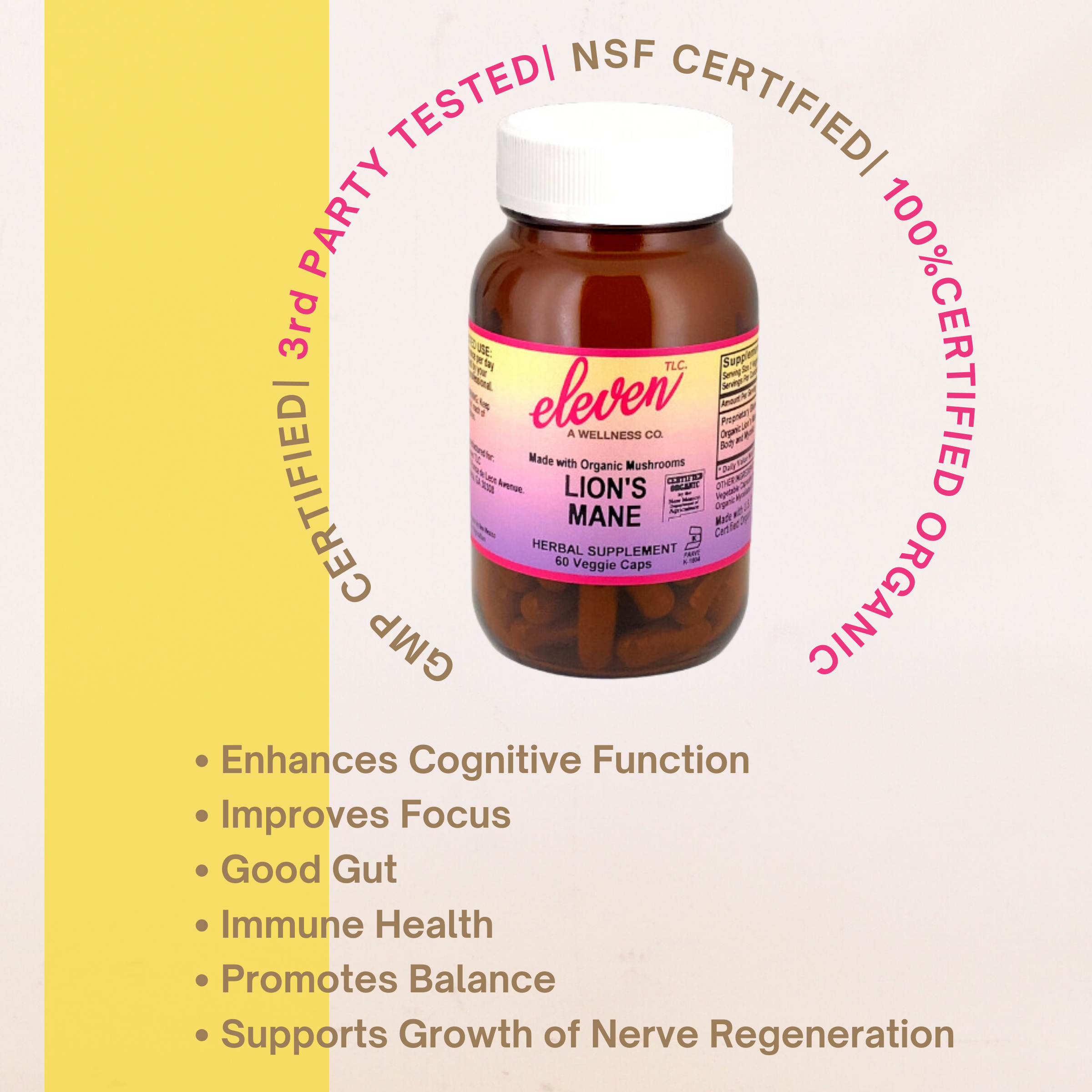 Lion's Mane Organic Mushroom Capsules | 60 Capsules