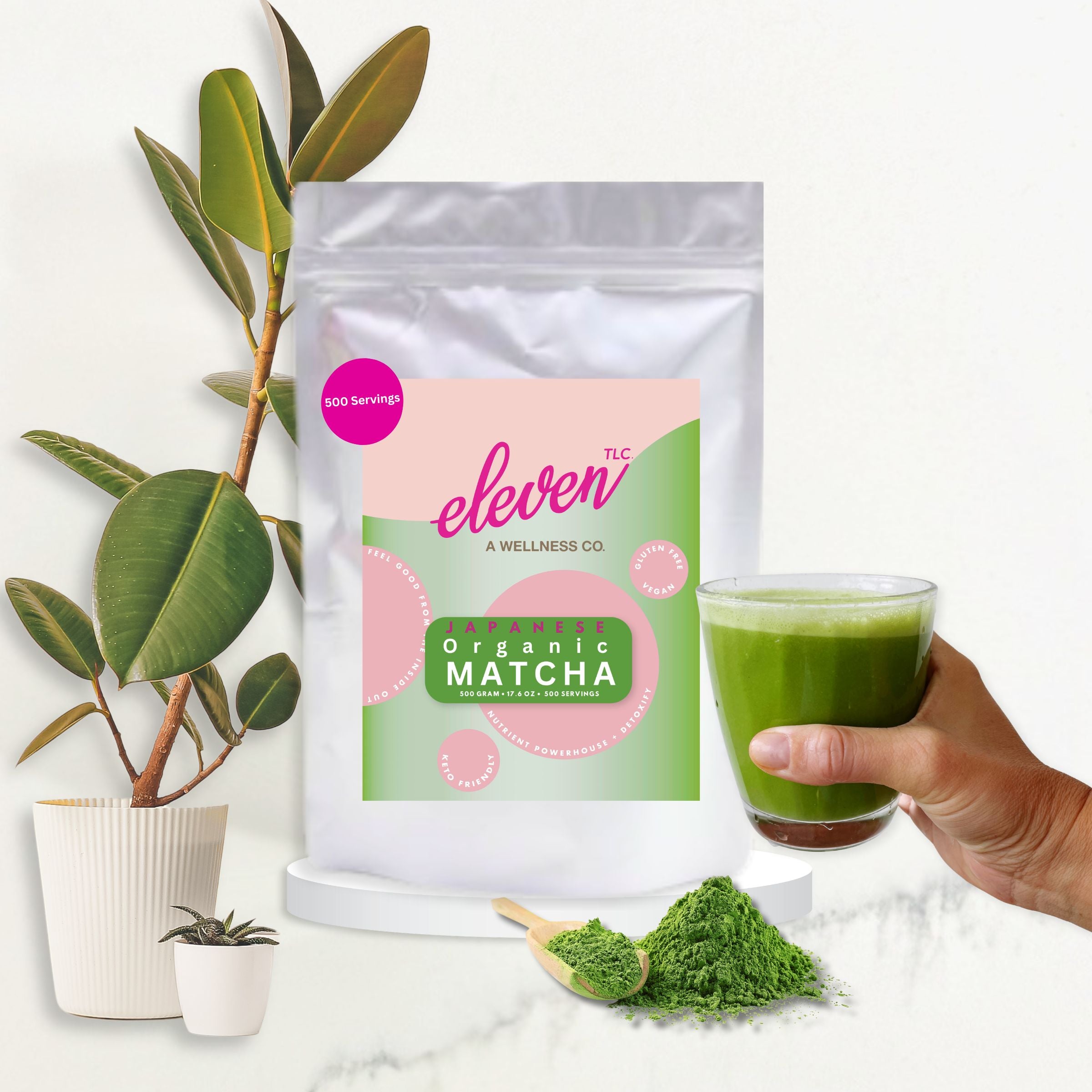Premium Organic Culinary Japanese Matcha Powder — 500g (17.6 oz) ~500 Servings | Resealable Bag | Food Service Ready