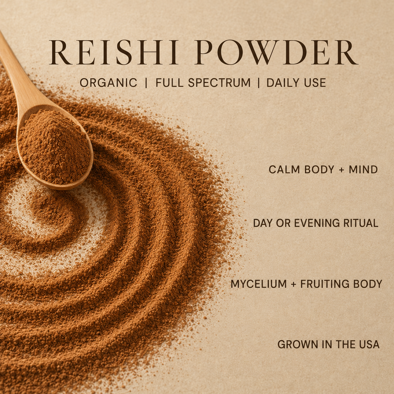 Organic Reishi Mushroom Powder | Calm & Immune