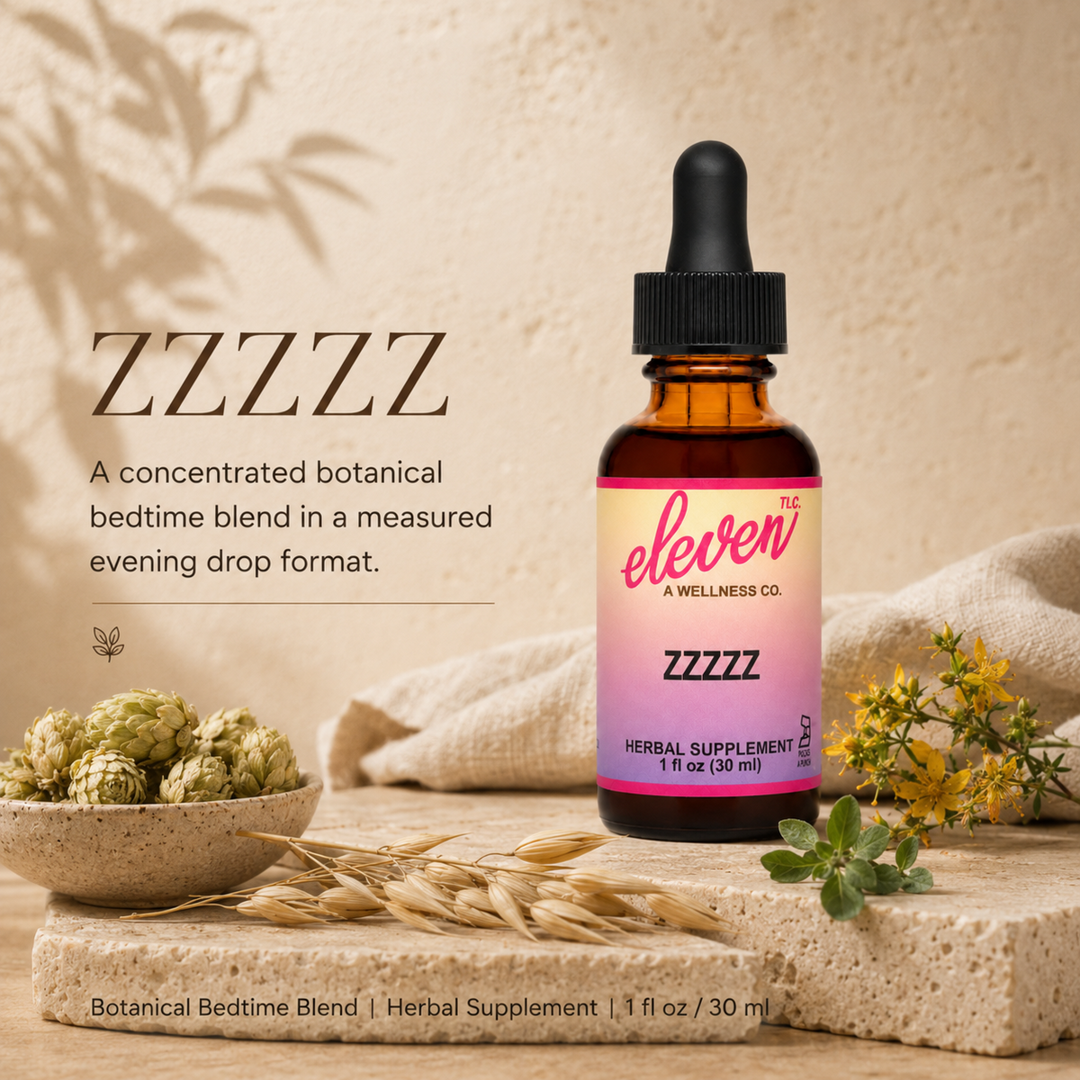 Melatonin-Free Sleep Tincture | Restful Nights | Eleven TLC