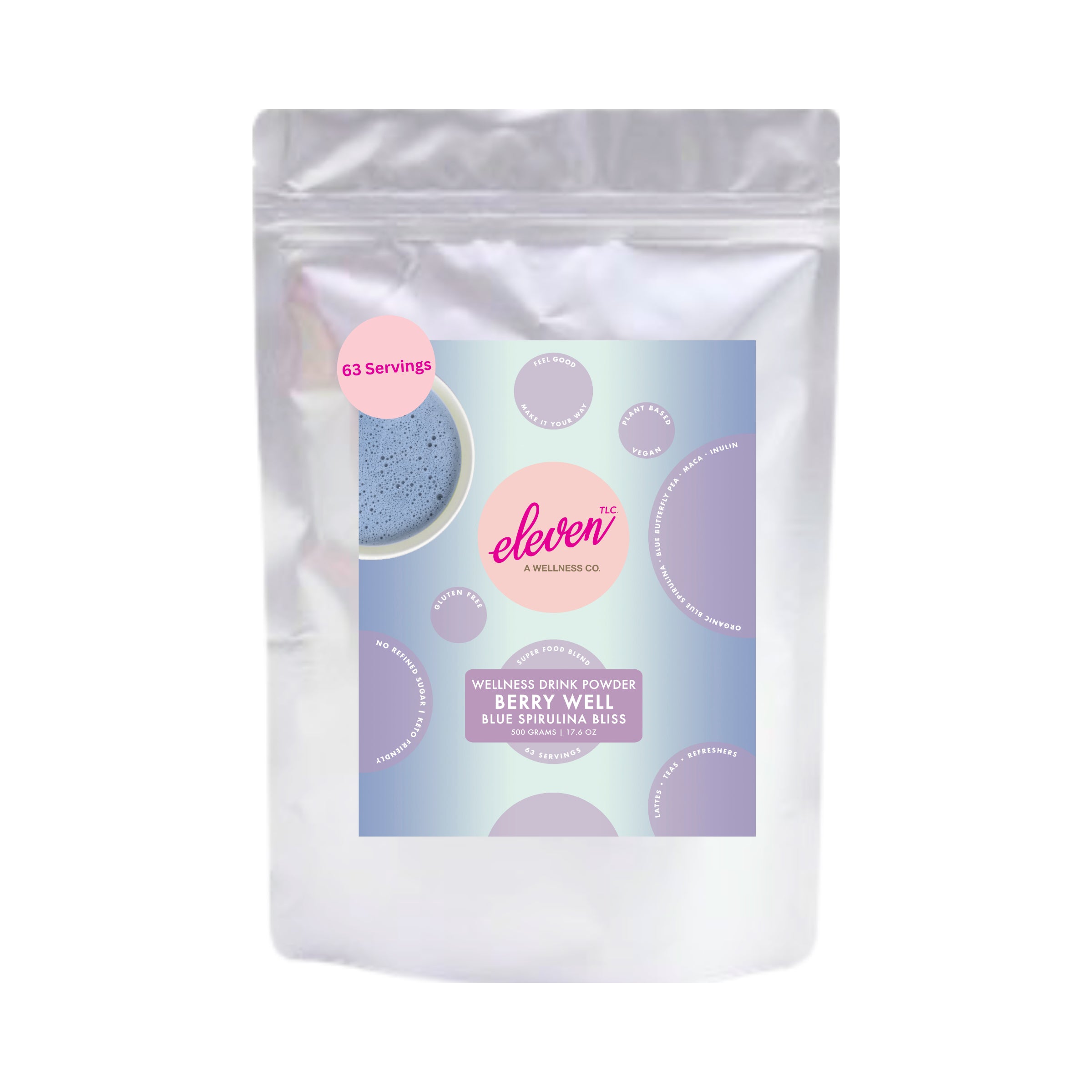 Berry Well Superfood Drink Mix – Caffeine-Free Energy with Organic Spirulina, Butterfly Pea & Maca