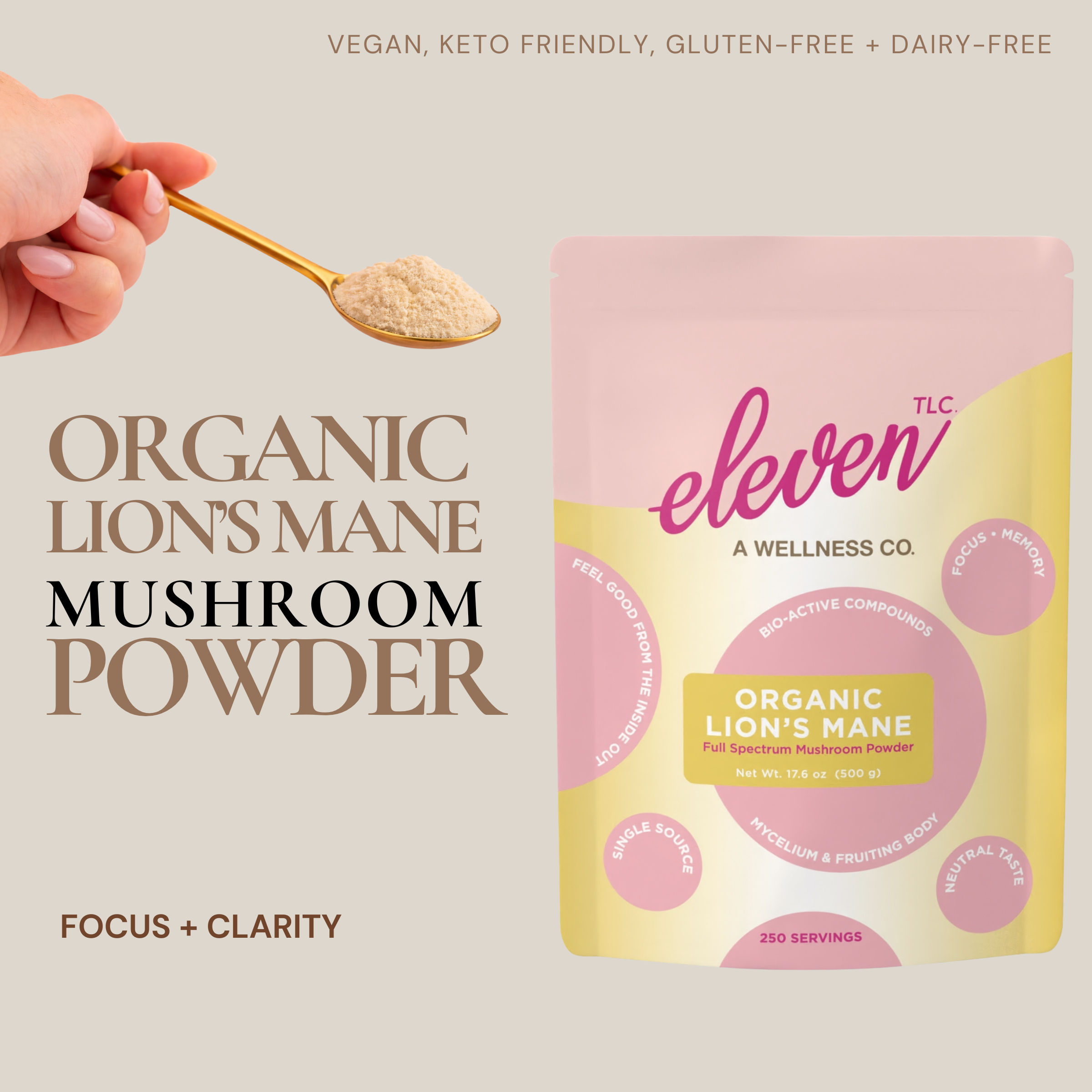 Organic Lion's Mane Mushroom Powder — Foodservice 500g | 250 Servings