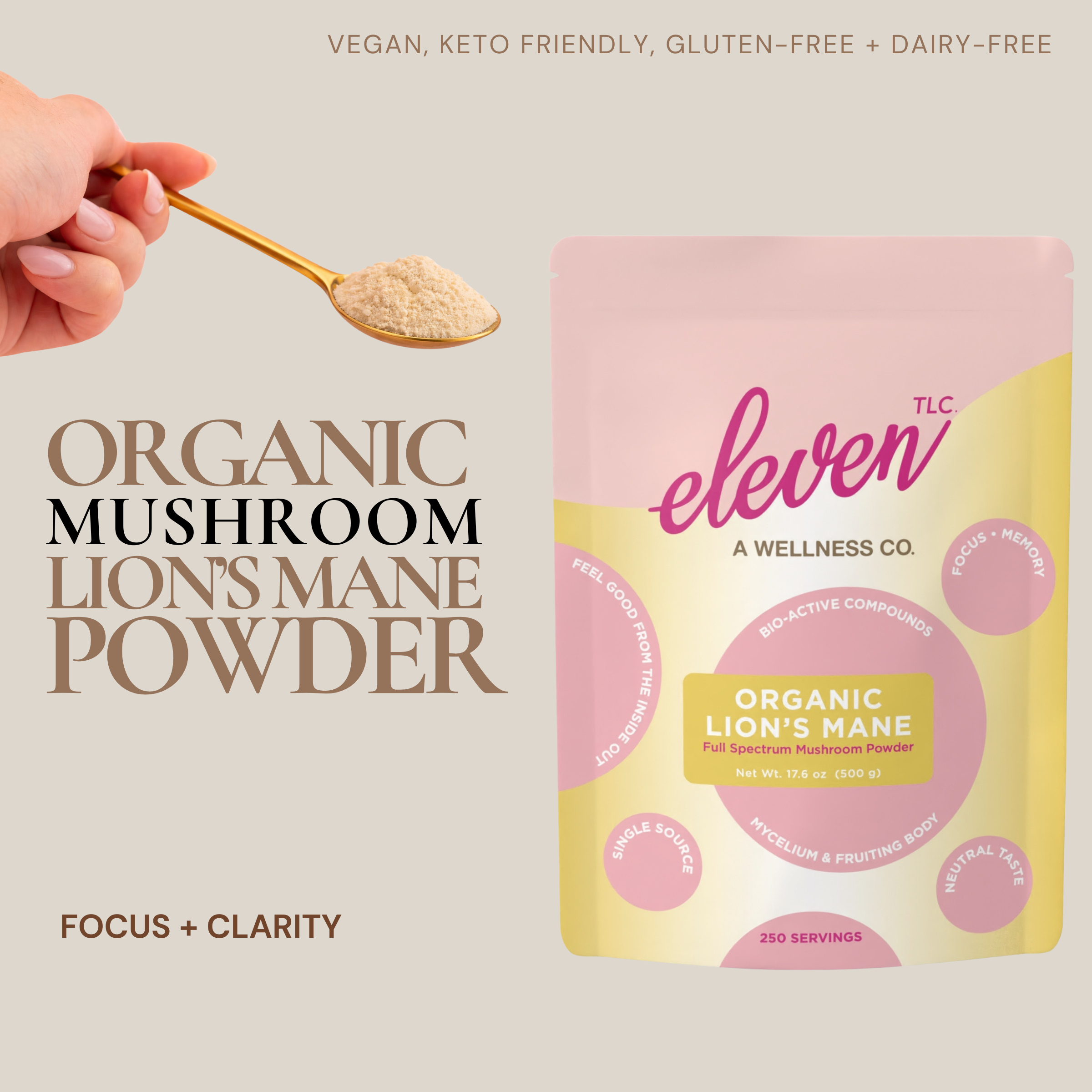 Organic Lion's Mane Mushroom Powder — Foodservice 500g | 250 Servings