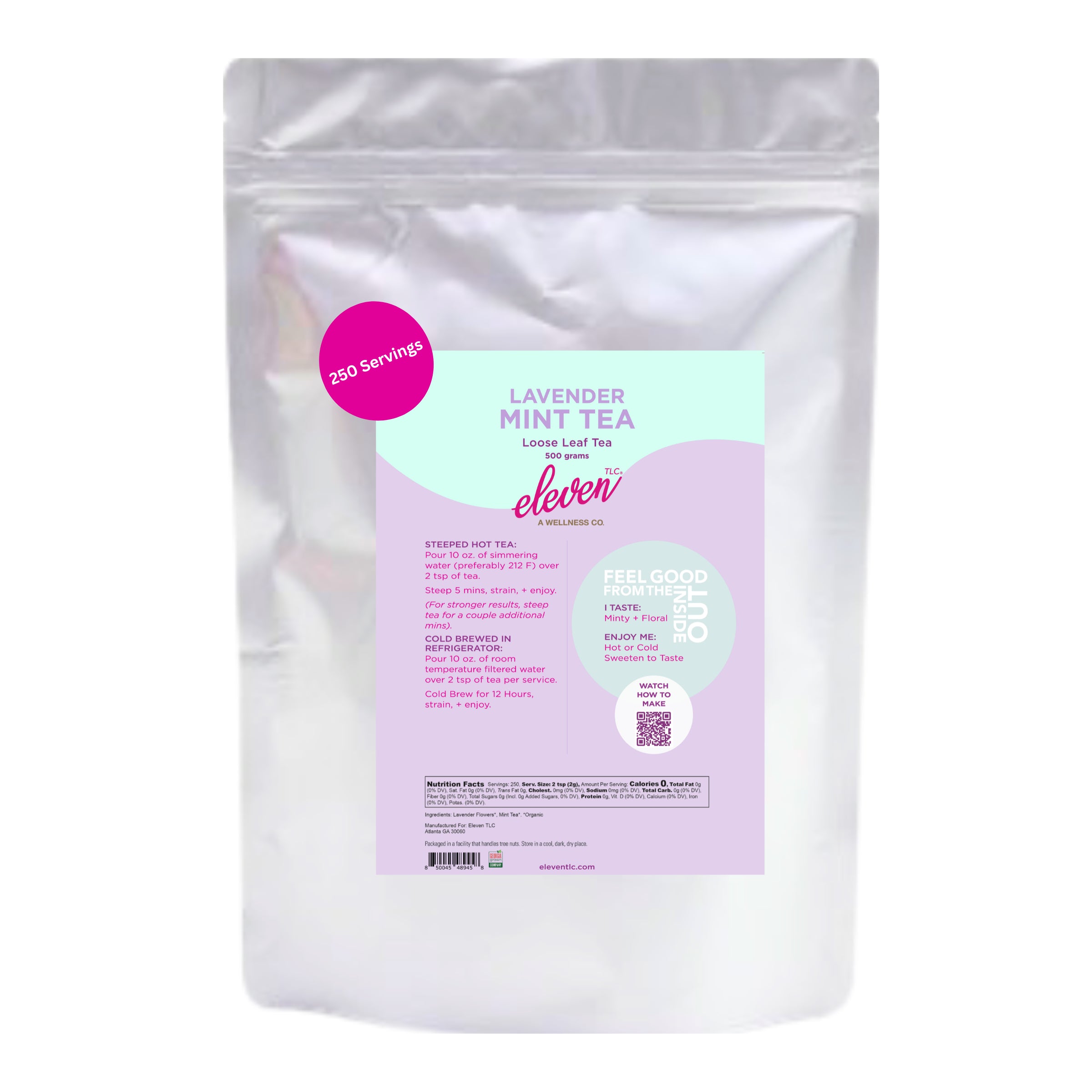 Lavender Mint Organic Loose Leaf Tea | Relaxing, Soothing + Refreshing Blend | 500 Grams