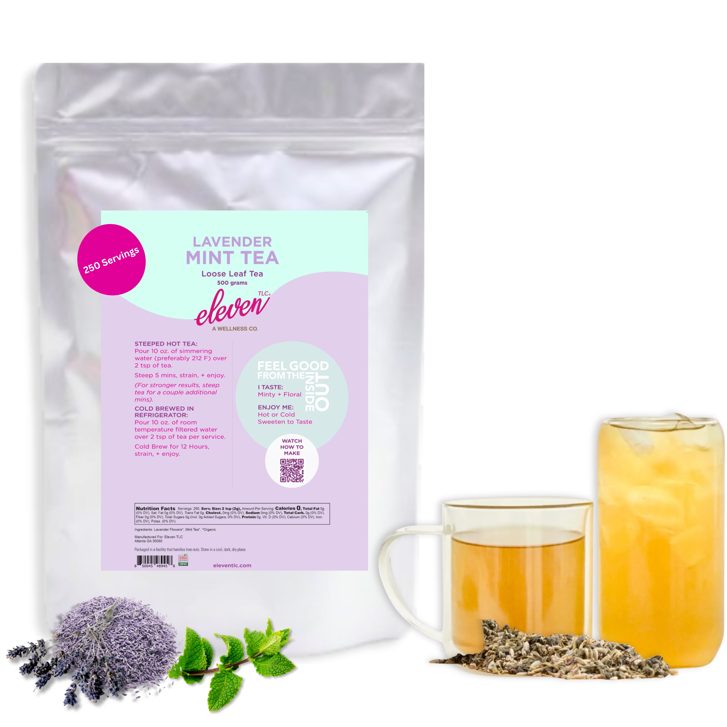 Lavender Mint Organic Loose Leaf Tea | Relaxing, Soothing + Refreshing Blend | 500 Grams
