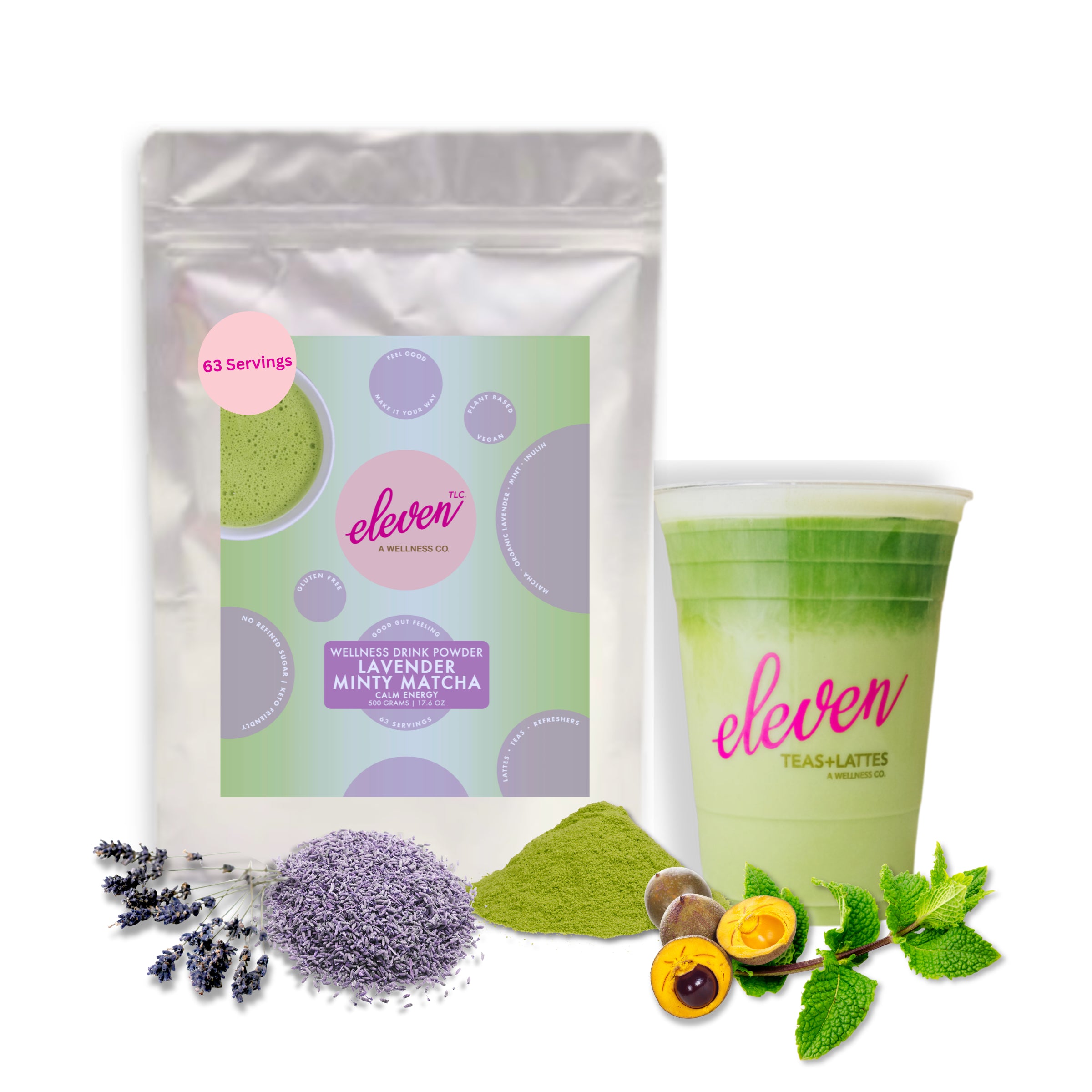 Lavender Mint Matcha | Organic Japanese Matcha Drink Mix for Energy & Calm (500 G) 62 Servings
