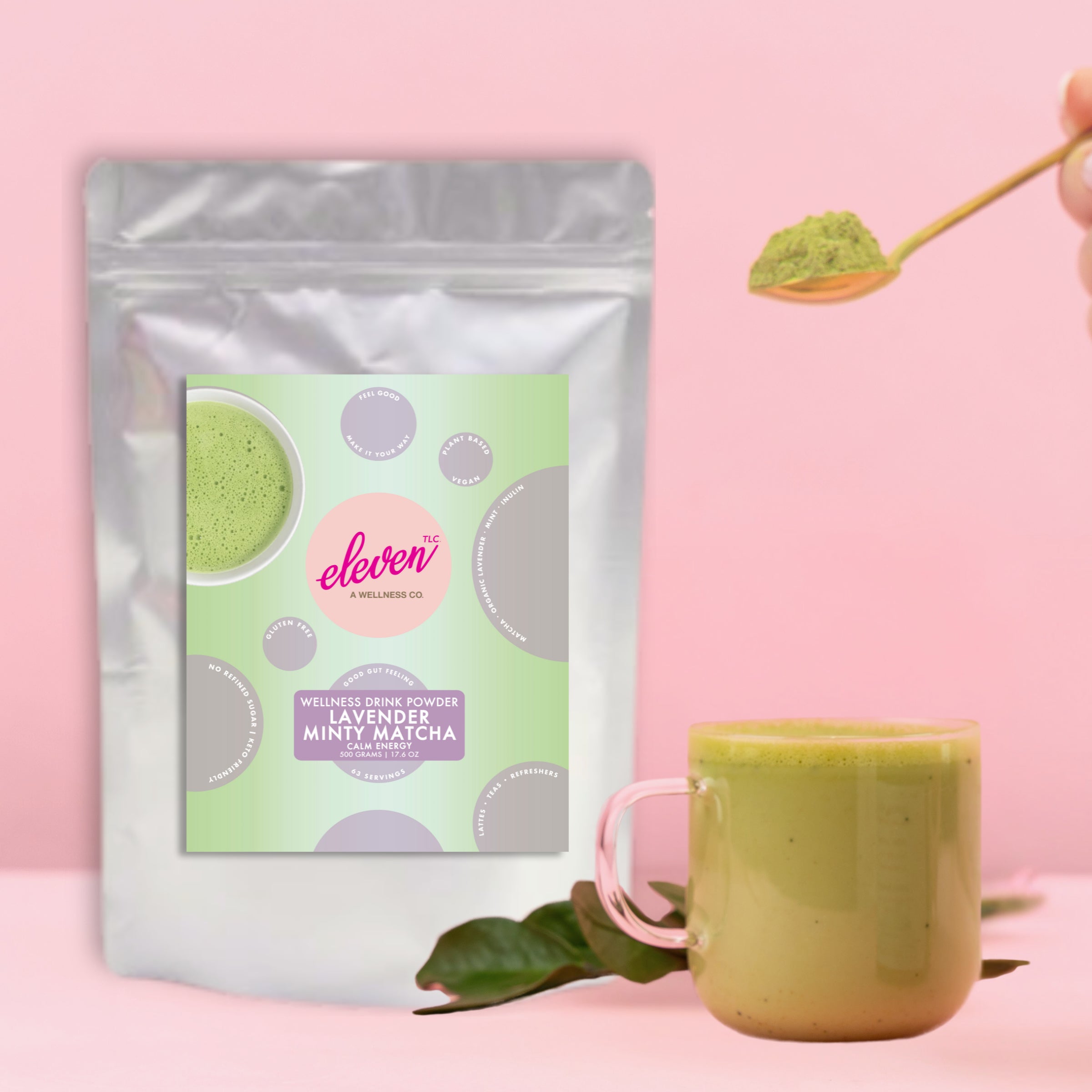 Lavender Mint Matcha | Organic Japanese Matcha Drink Mix for Energy & Calm (500 G) 62 Servings