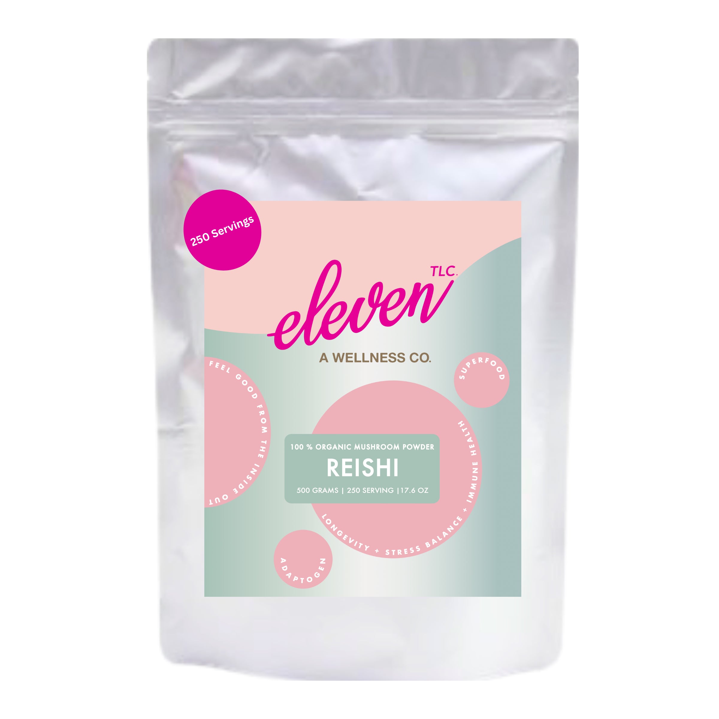 Reishi Mushroom Powder 500g • Organic Adaptogen for Stress, Immunity, Sleep & Calm • Fruiting Body + Mycelium | 250 Servings | Lab-Tested, Bulk Wellness Use