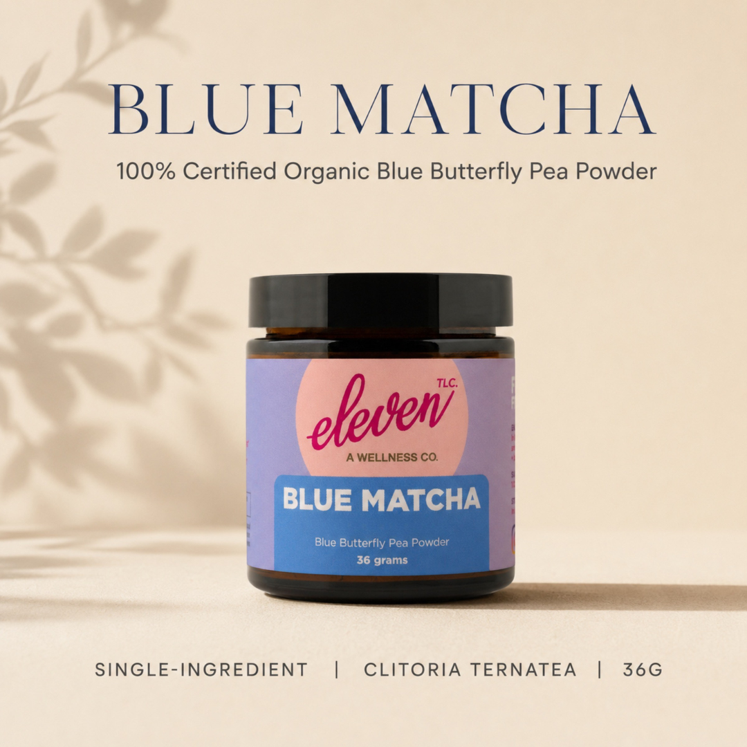 Eleven TLC Blue Matcha, 100% certified organic blue butterfly pea flower powder