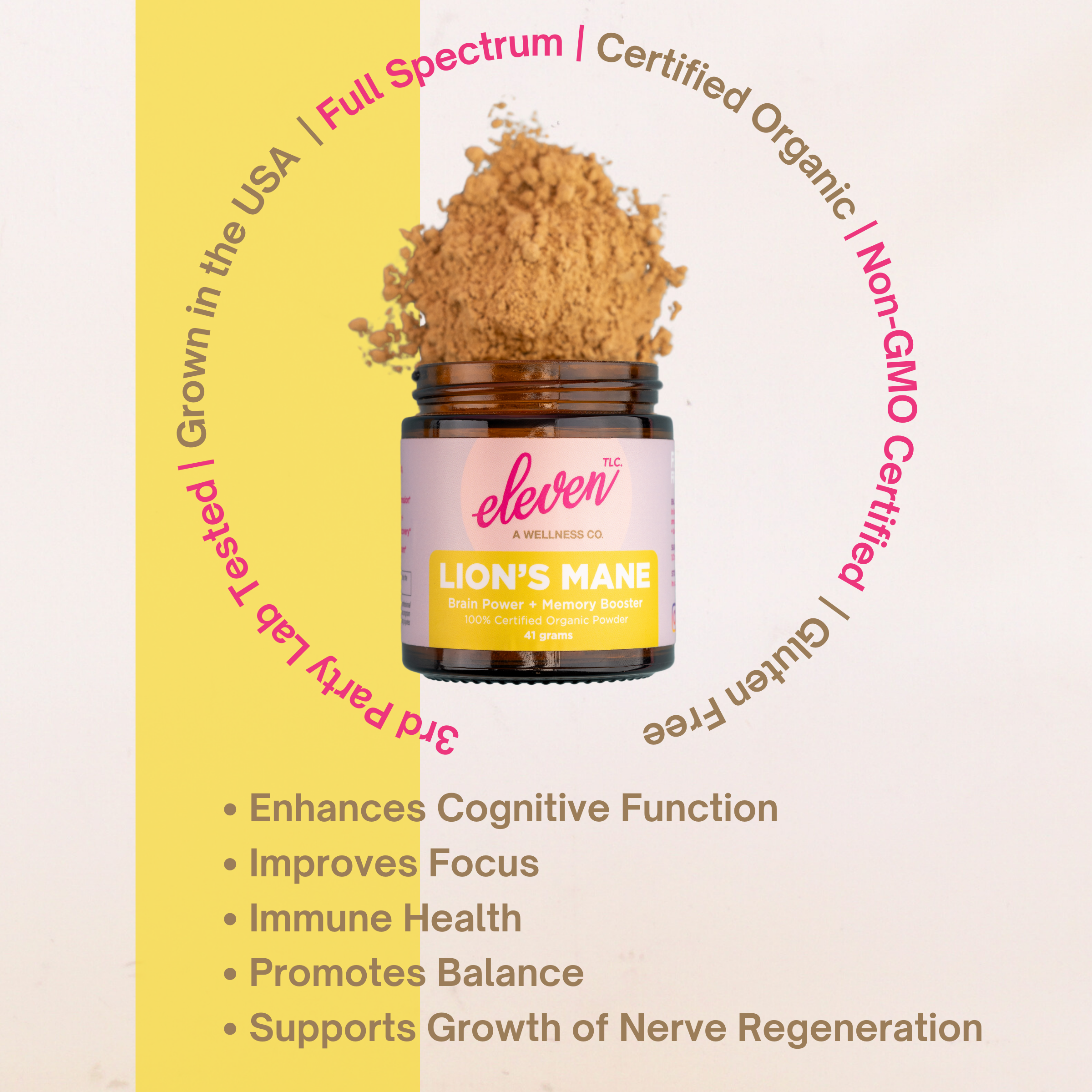 Lion's Mane Organic Mushroom Superfood Powder: The Brain Mushroom Powder