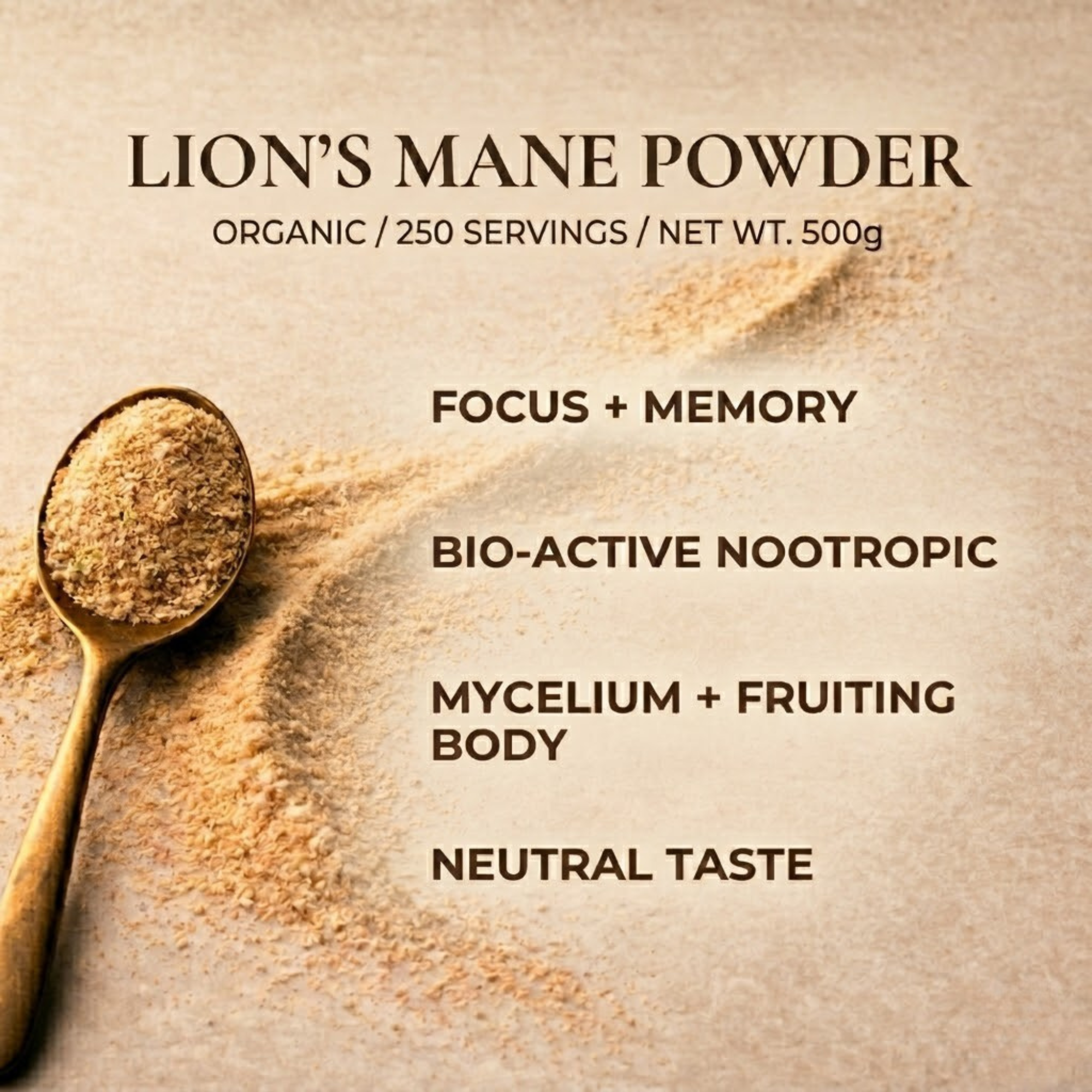 Organic Lion's Mane Mushroom Powder — Foodservice 500g | 250 Servings