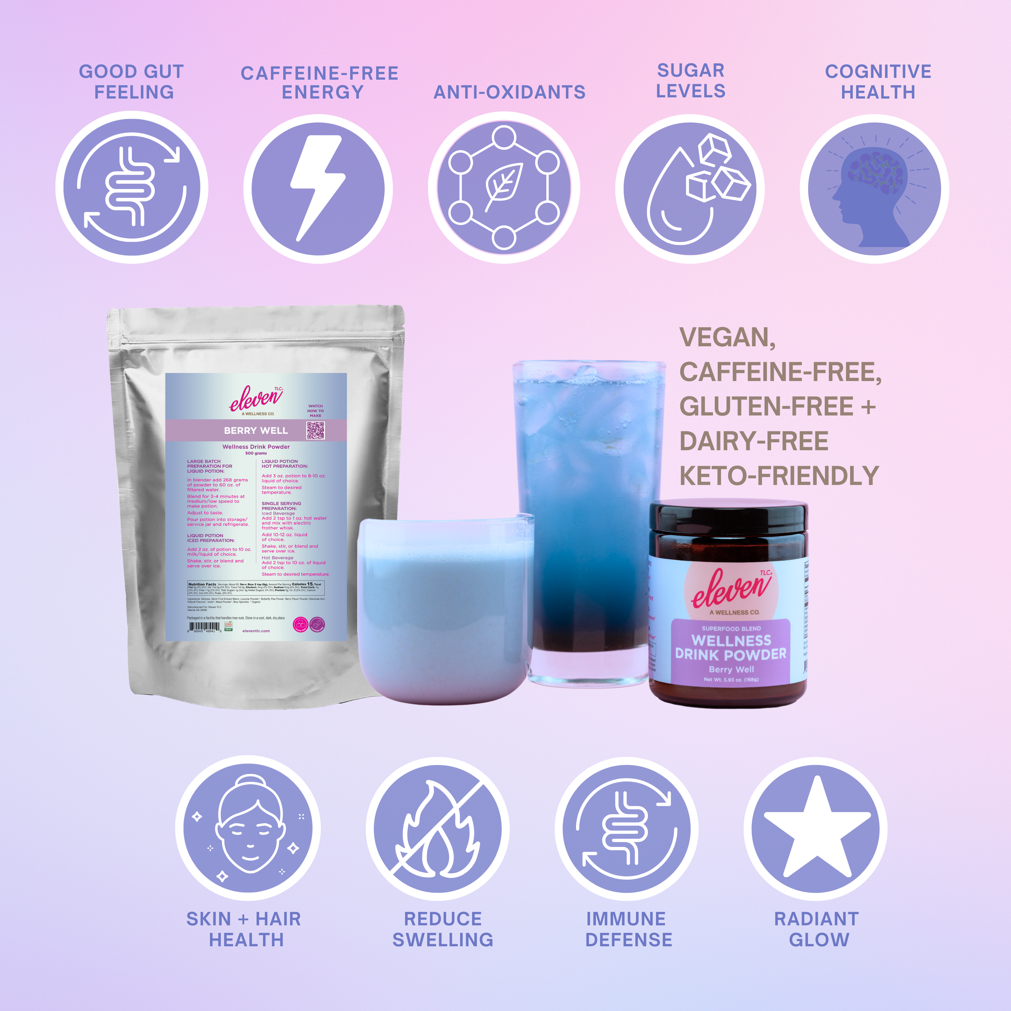 Caffeine-free energy drink mix with natural sweeteners and superfoods. instant drink mix, energy drink mix natural, instant loaded tea
