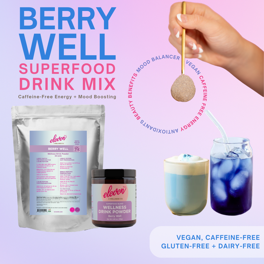 Berry Well Superfood Drink Mix – Caffeine Free Energy Flavored Latte, Tea & Mocktail Powder