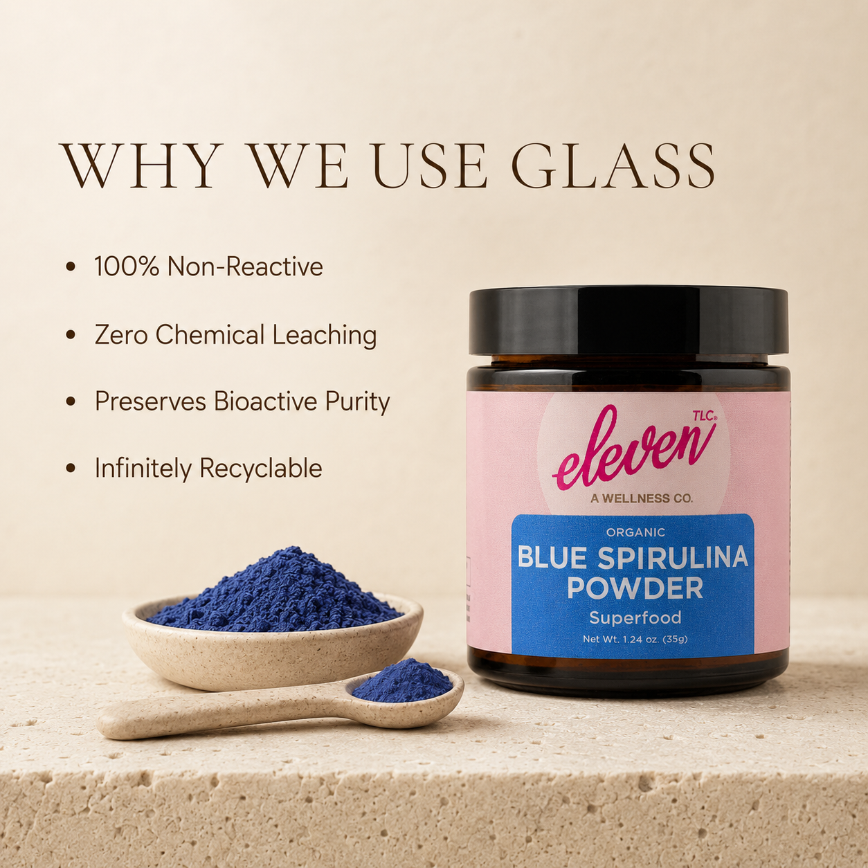 Organic Blue Spirulina Powder | Pure Phycocyanin Extract for Systemic Antioxidant Support