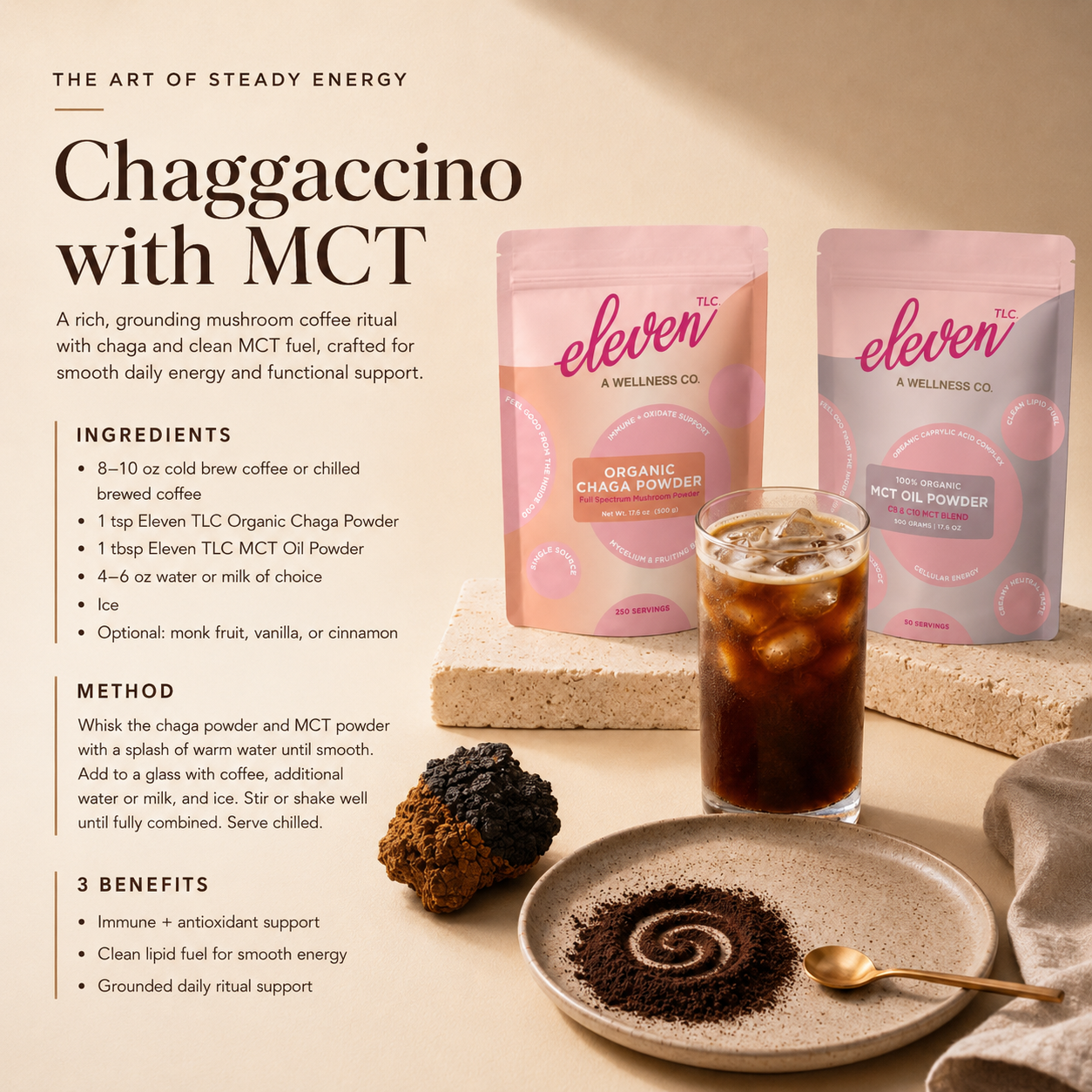 Organic Chaga Mushroom Powder — Foodservice 500g