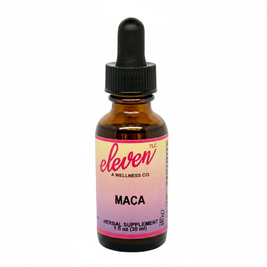MACA FRONT TINCTURE BOTTLE 1 OZ ELEVEN TLC
