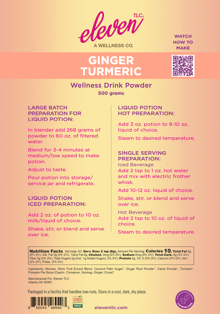 Ginger Turmeric |Superfood Drink Mix Powder
