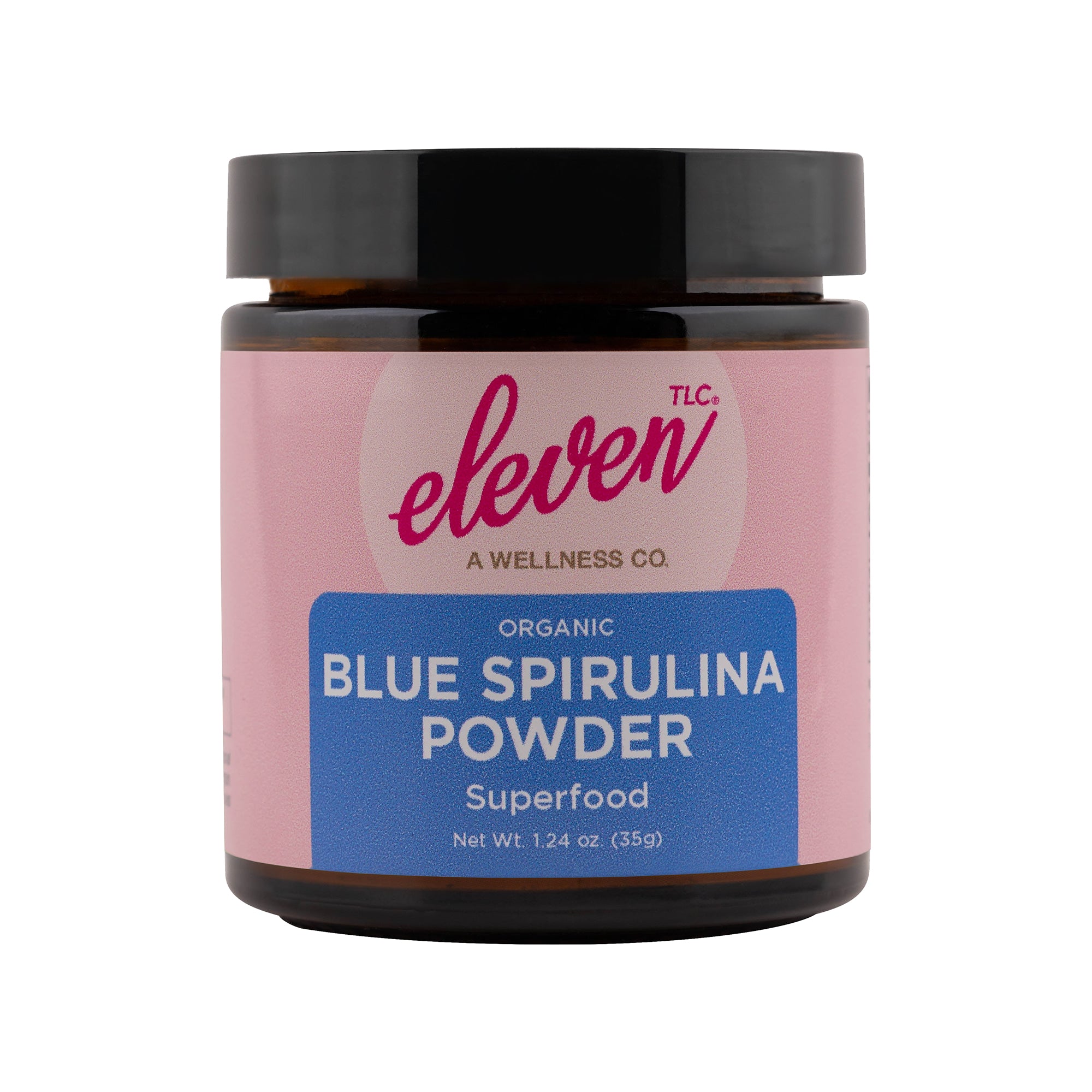 Eleven TLC Blue Spirulina Powder - 100% organic, vegan, tasteless, and odorless, perfect for smoothies, workout drinks, and beauty recipes. Boost energy and enhance inner wellness.