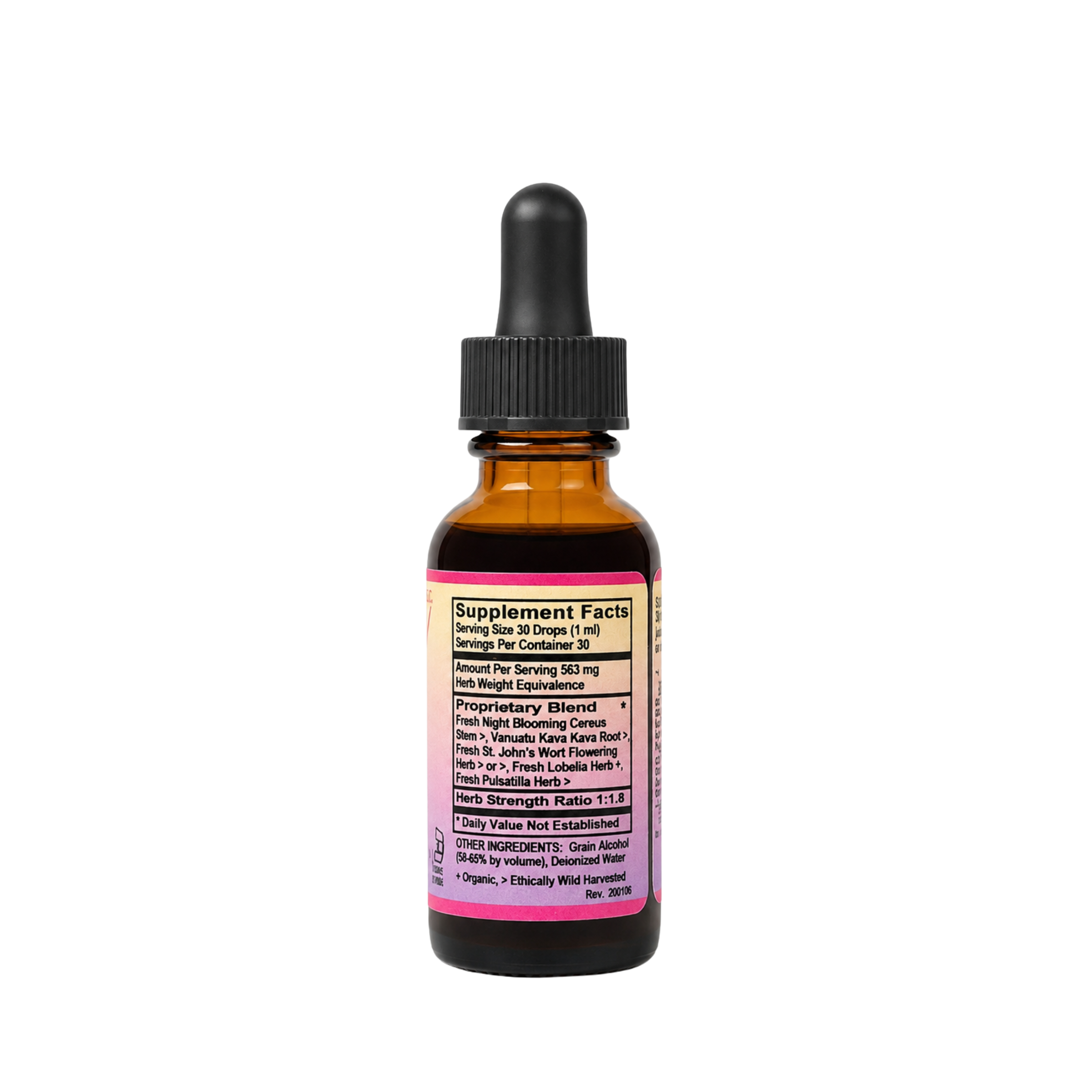 Eleven TLC Anxiet-Ease side panel showing botanical blend ingredients and 1oz volume specification.