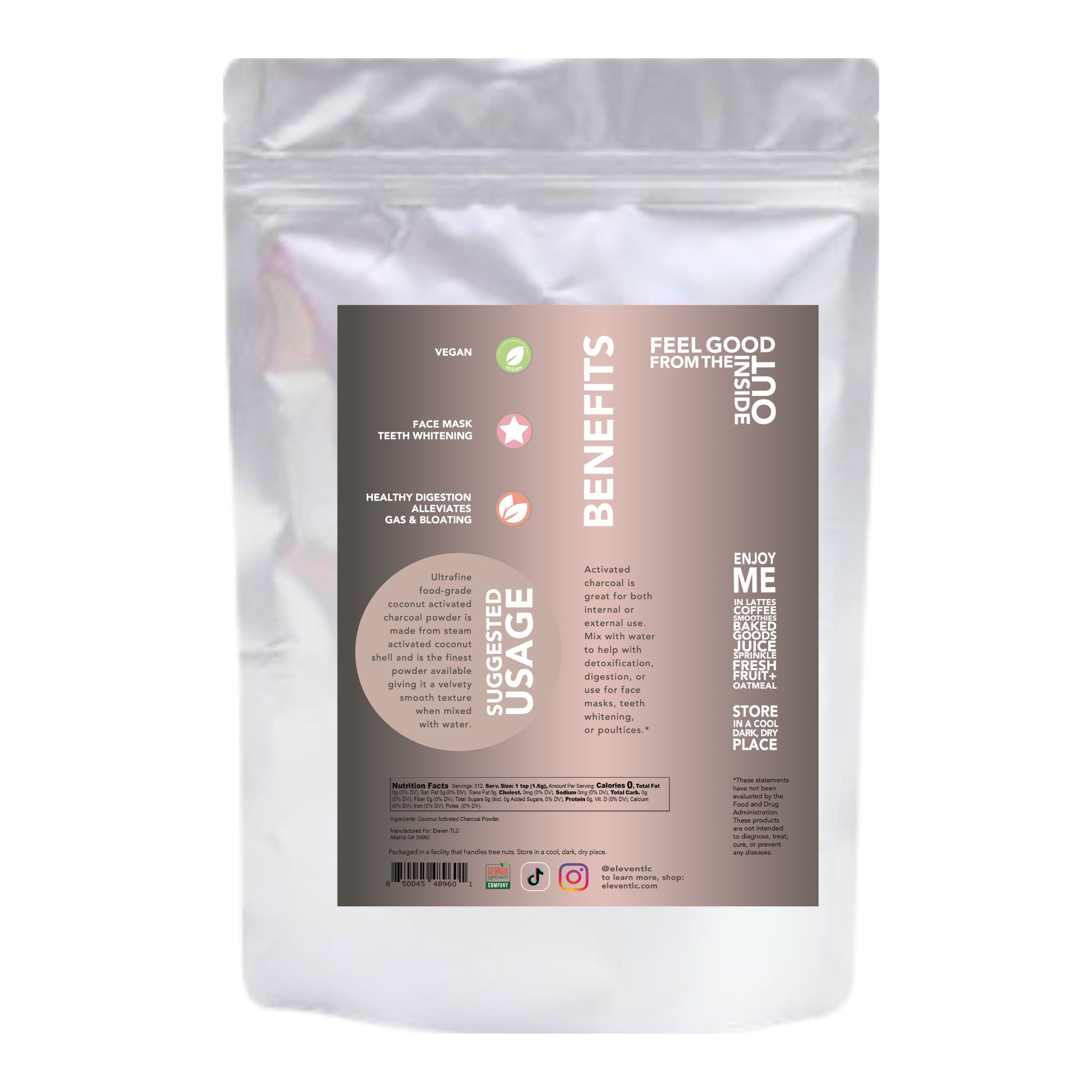 Activated Coconut Charcoal Powder for Detox, Skincare, & Oral Care – Food Grade