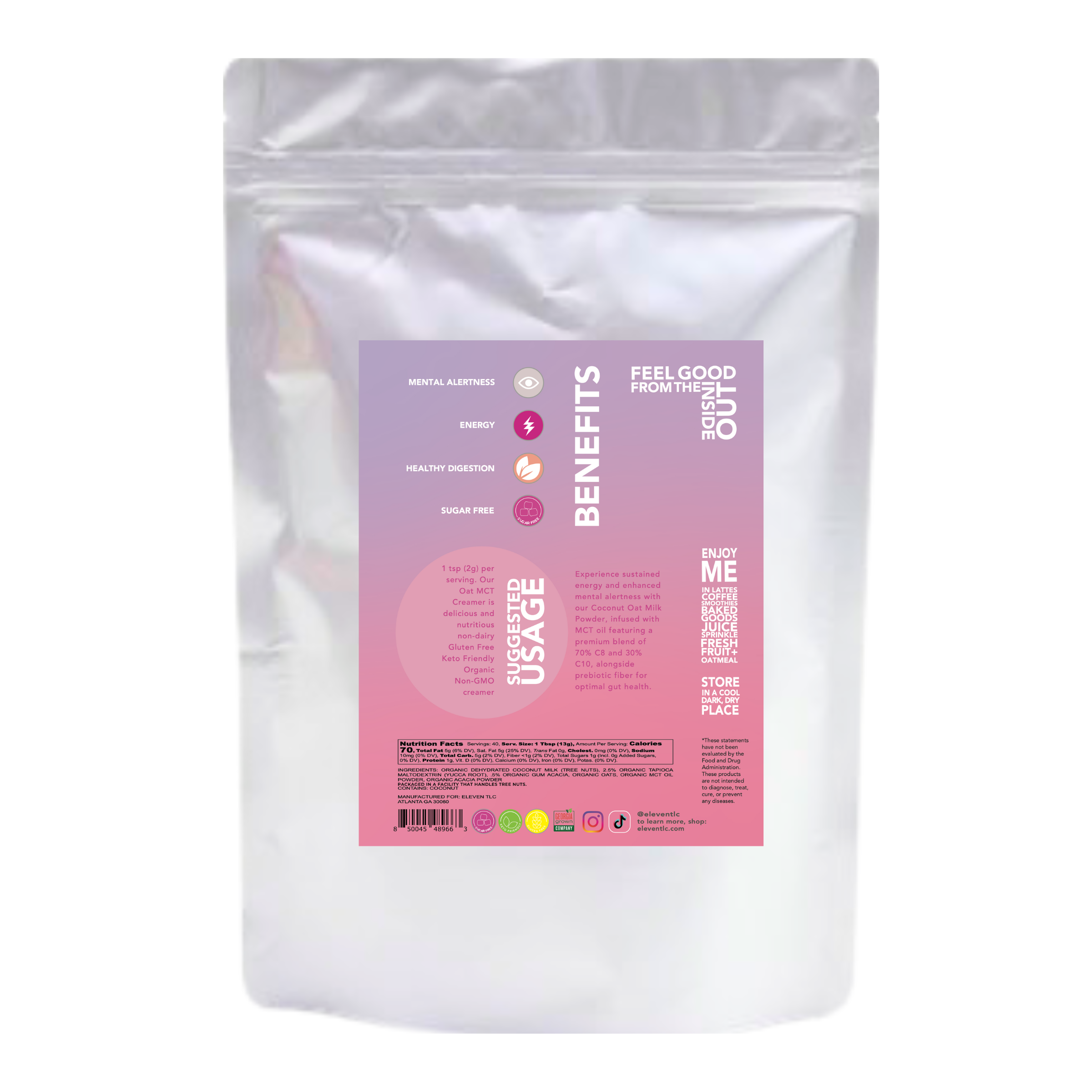 Organic Coconut Oat MCT Sugar Free Superfood Creamer