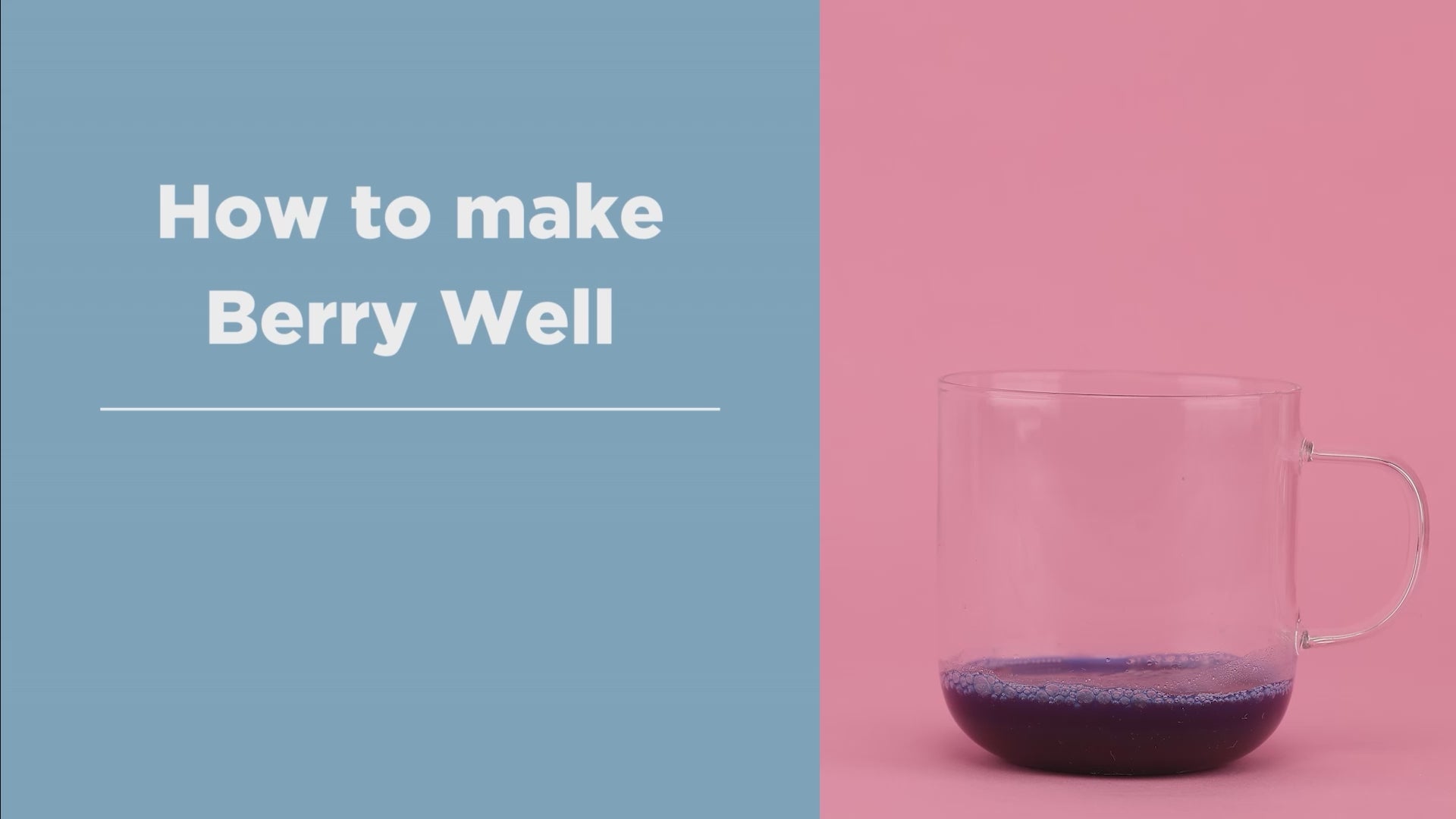 Eleven TLC Berry Well instructional video showing the step-by-step preparation of a blue spirulina adaptogen latte.